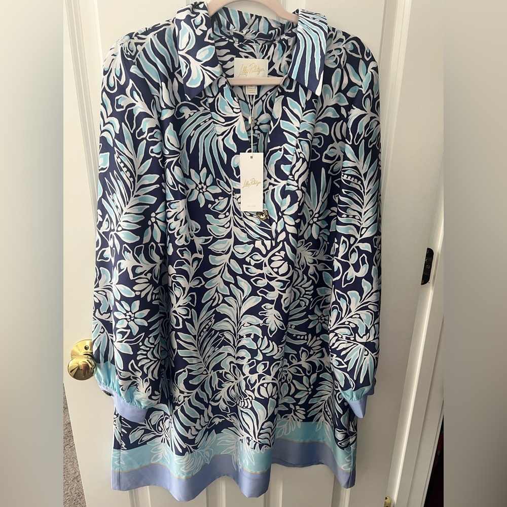 Lilly Pulitzer IraLane silk dress sz 14, new